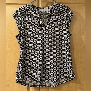 Sweet Rain Black and White Patterned Blouse